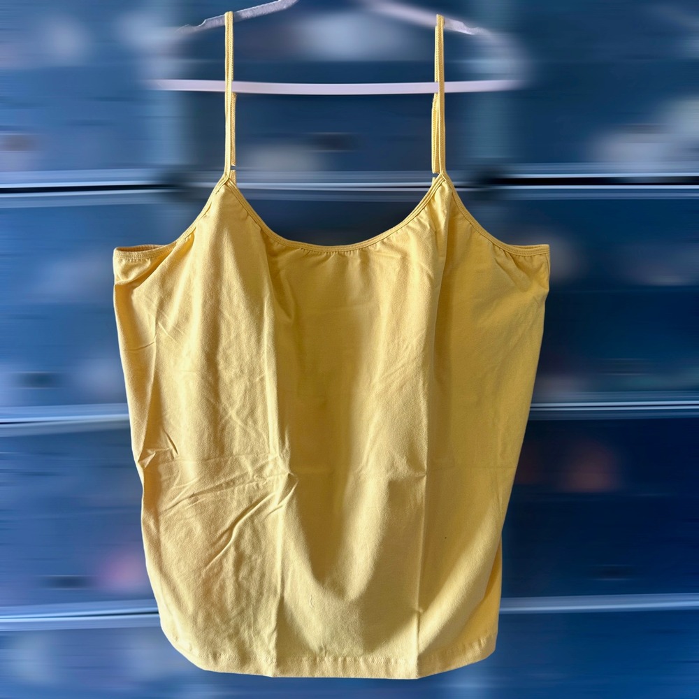 Roamans Yellow Cotton Spandex Camisole Tank Top Plus Size 4X 37-2513-2